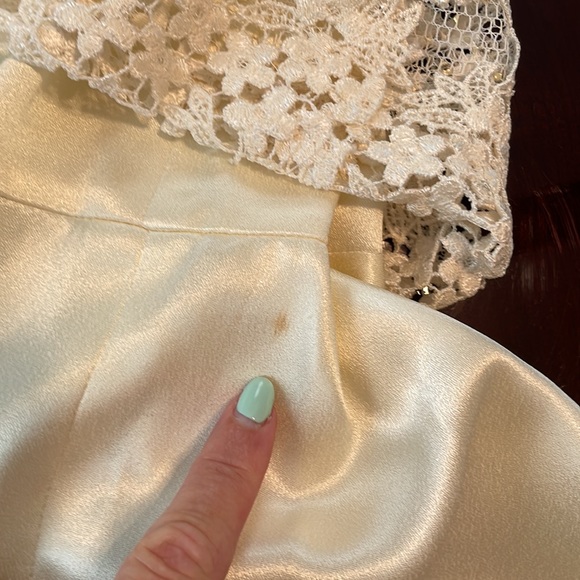 Vintage Denise Fashions Flapper wedding lace formal cream dress 6 - Picture 8 of 13